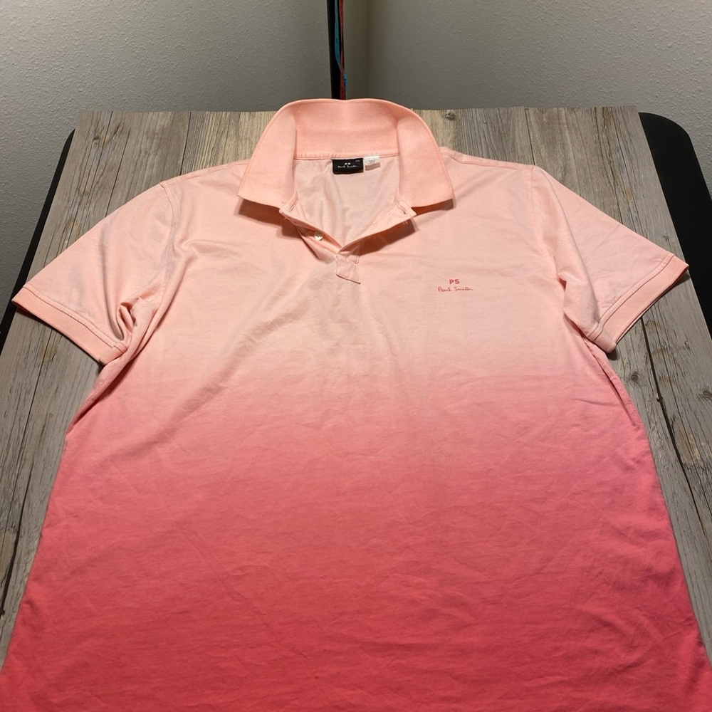 Paul Smith Mens Luxury Designer Polo Shirt Ombre Dyed Short Sleeve XXL